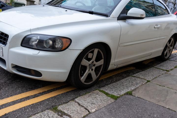 Illegally parked car
