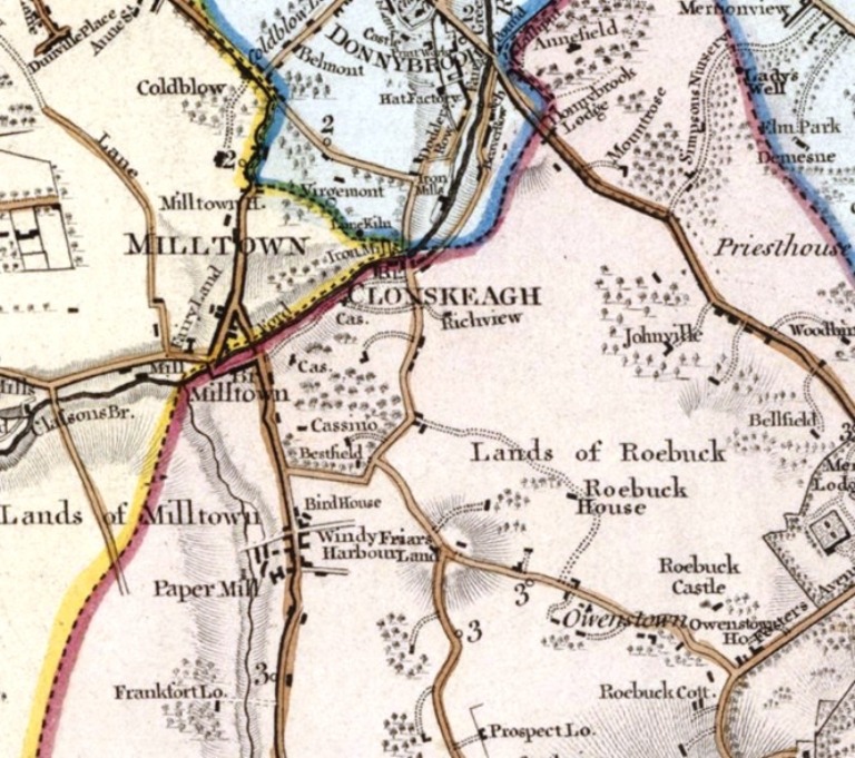 Taylor's Map of Dublin and its environs 1816 (Source National Library of Scotland)