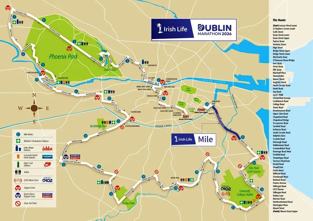 Dublin City Marathon 2026 Route