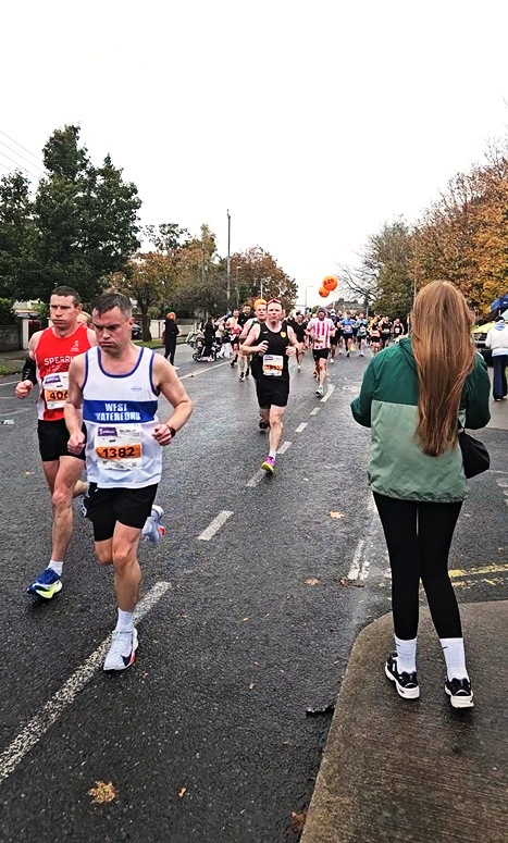 Dublin City Marathon runners on Roebuck Road